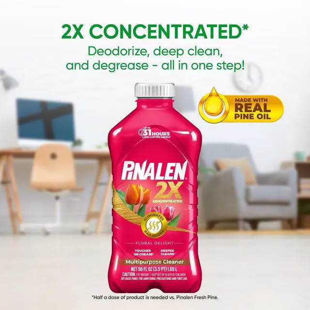 Alt view image 6 of 6 - Pinalen 2X Max Aromas Household All Purpose Cleaner - Floral Delight Scent, 56 fl oz Size Bottle