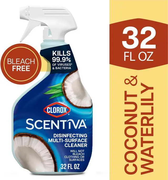 Main image of Clorox Scentiva Disinfecting Multi-Surface Cleaner Spray, Coconut & Waterlily, 32 fl oz
