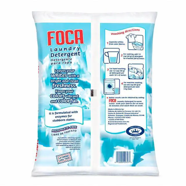 Alt view image 5 of 7 - Foca Powder Laundry Detergent for Tough Stains, Enzyme Formula, 4.40 lbs