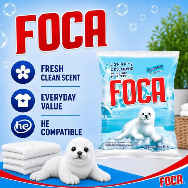 Alt view image 4 of 7 - Foca Powder Laundry Detergent for Tough Stains, Enzyme Formula, 4.40 lbs