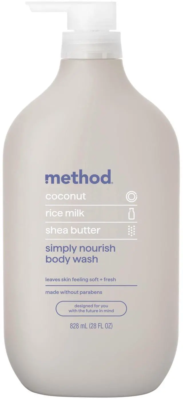 Main image of method Body Wash, Simply Nourish - Leaves Skin Feeling Soft & Moisturized, Made Without Parabens, Notes of Coconut, Rice Milk & Shea Butter, 28 Fl Oz