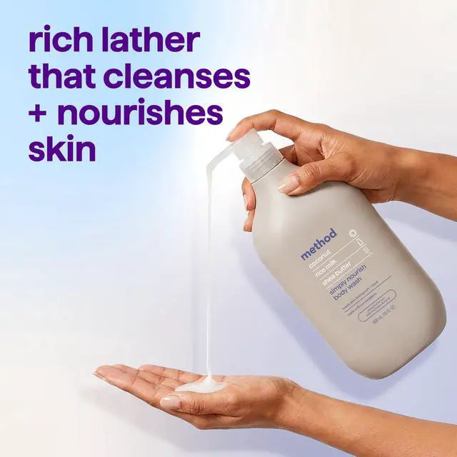 Alt view image 2 of 6 - method Body Wash, Simply Nourish - Leaves Skin Feeling Soft & Moisturized, Made Without Parabens, Notes of Coconut, Rice Milk & Shea Butter, 28 Fl Oz