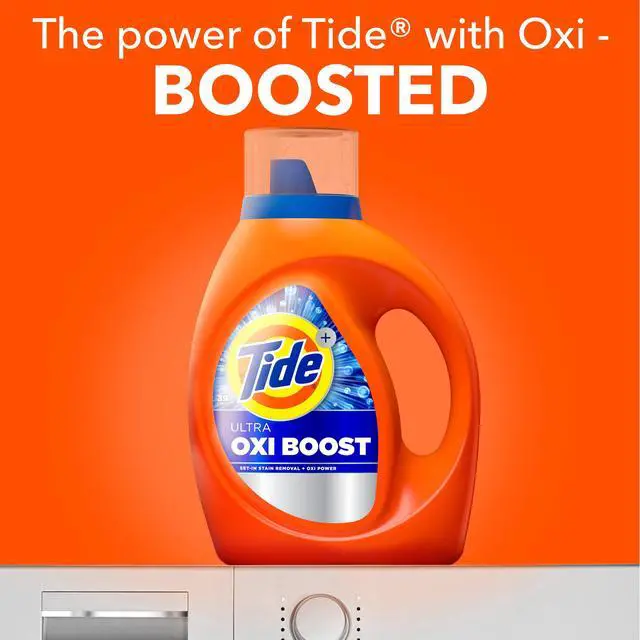 Alt view image 5 of 5 - Tide Liquid Laundry Detergent with Ultra Oxi Boost, Advanced Stain Remover, 30 fl oz, 21 Loads