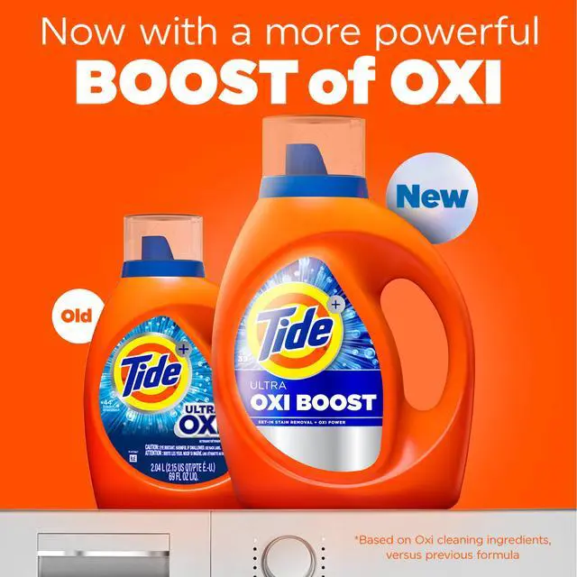 Alt view image 2 of 5 - Tide Liquid Laundry Detergent with Ultra Oxi Boost, Advanced Stain Remover, 30 fl oz, 21 Loads