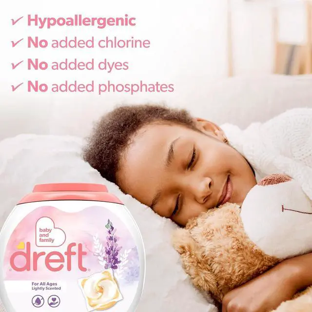 Alt view image 7 of 7 - Dreft Laundry Detergent Pacs, Lightly Scented, Lavender, For Baby and Family, XL Pacs, 25 Count