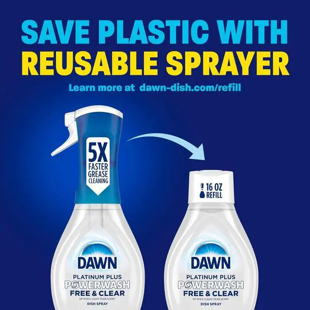 Alt view image 2 of 6 - Dawn Powerwash Free & Clear Light Pear Dish Spray, Dish Soap Starter Kit, 16 Fl Oz