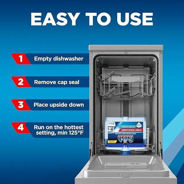 Alt view image 6 of 6 - Finish Dishwasher Cleaner Liquid, Deep Cleans Hidden Grease & Limescale, Fights Odors & Maintains Performance, 3 Month Supply, 8.45oz, 1 Bottle