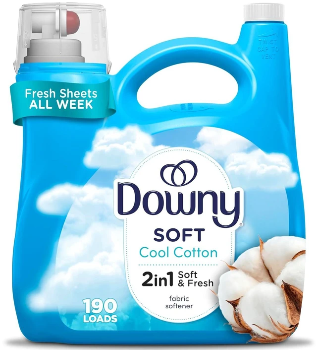 Main image of Downy Soft 2 in 1 Soft and Fresh Liquid Fabric Softener, Cool Cotton, 140 fl oz, 190 Loads