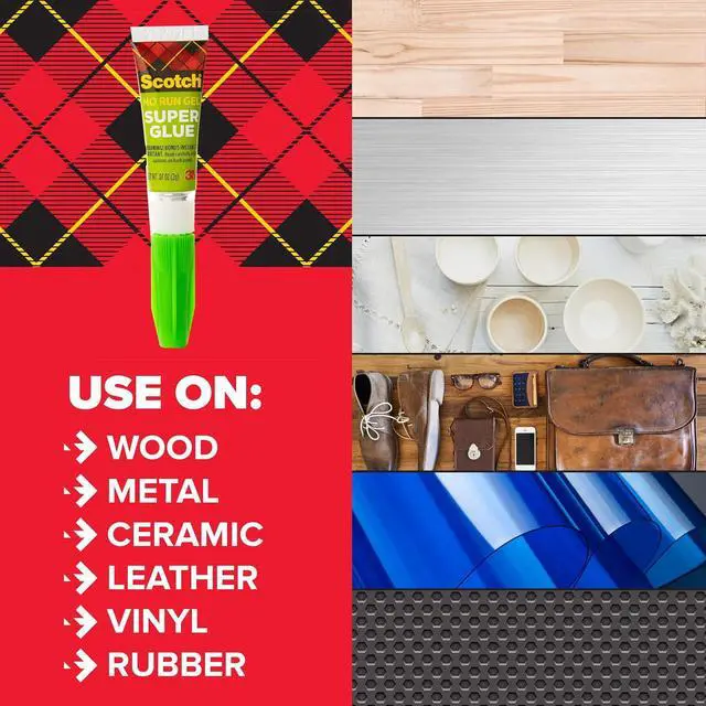 Alt view image 6 of 6 - Scotch Super Glue Gel, .07 oz, 2-Pack, Dries Quickly with a Permanent Hold (AD112)
