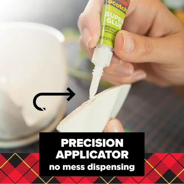 Alt view image 4 of 6 - Scotch Super Glue Gel, .07 oz, 2-Pack, Dries Quickly with a Permanent Hold (AD112)