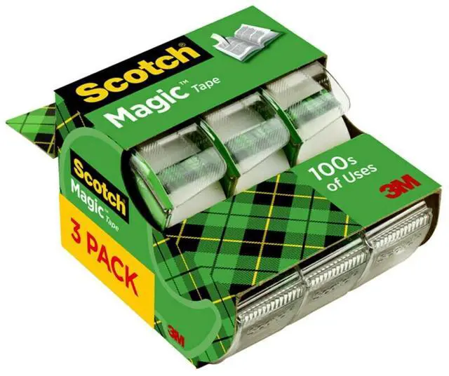 Main image of Scotch Magic Tape, 3 Dispensered Rolls, 3/4 x 300 Inches, Clear