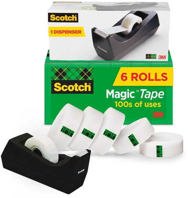 Main image of Scotch Magic Tape with Scotch Desktop Dispenser, 6 Rolls of 3/4" x 1000"