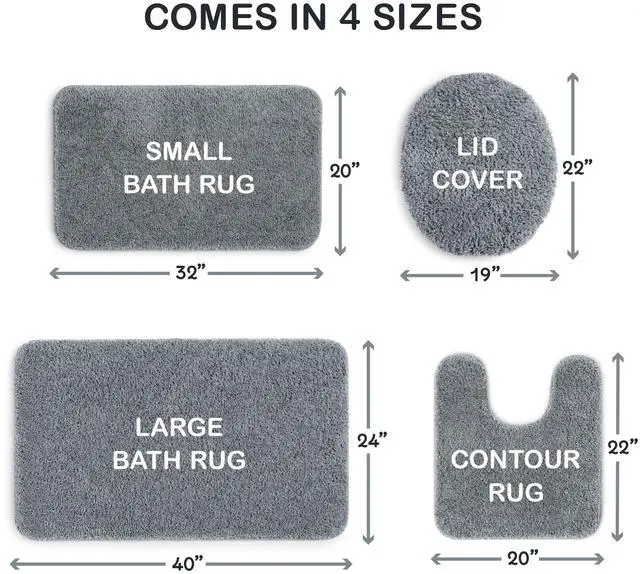 Alt view image 5 of 5 - Mainstays Basic Polyester Bath Rug, Grey, 24 in x 40 in