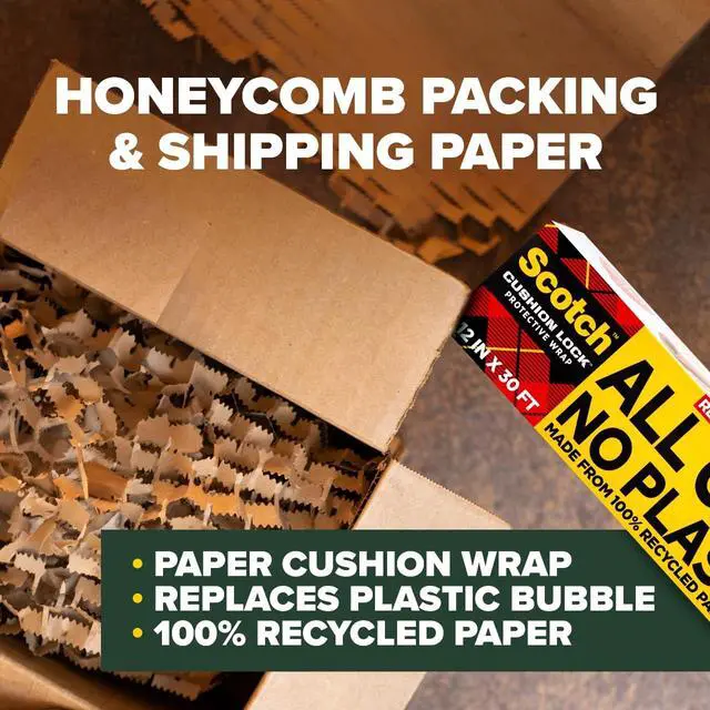 Alt view image 4 of 6 - Scotch Cushion Lock Protective Wrap, 12 in. x 30 ft., 1 Wrap