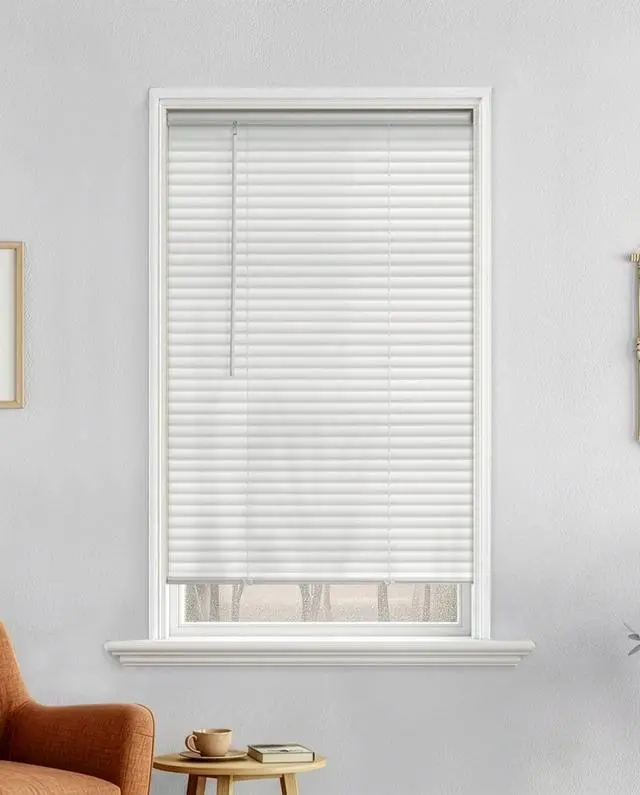 Alt view image 3 of 6 - Mainstays Cordless Vinyl Light Filtering Window Blinds, White, 1 in Slats, 35 in W x 64 in L, 1-Piece