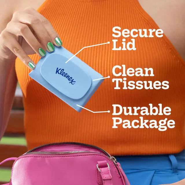 Alt view image 5 of 6 - Kleenex Snap & Go Ultra Soft Facial Tissues, 4 Packs, 25 Tissues per Pack