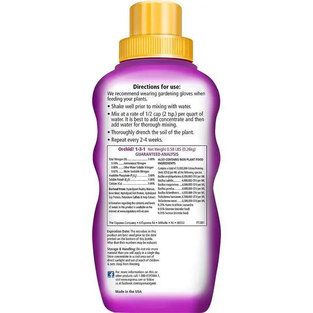 Alt view image 5 of 6 - Espoma Organic Orchid Bloom Booster Plant Food, 1-3-1 Fertilizer, 8 oz.
