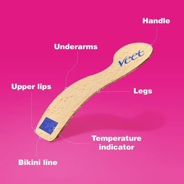 Alt view image 5 of 5 - Hair Removal Wax- VEET Sugar Wax, Hair Remover Waxing Kit with Essential Oils and Floral Vanilla Fragrance, 250ml Wax and 12 Fabric Strips with 1 Spatula