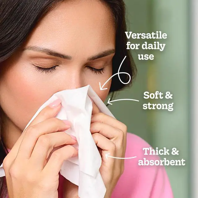 Alt view image 4 of 6 - Kleenex Trusted Care Facial Tissues, 4 Cube Boxes, 70 Tissues per Box