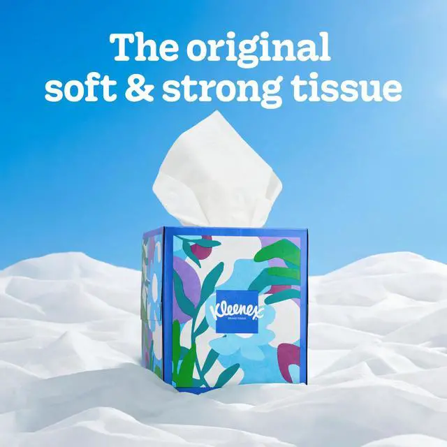 Alt view image 2 of 6 - Kleenex Trusted Care Facial Tissues, 4 Cube Boxes, 70 Tissues per Box