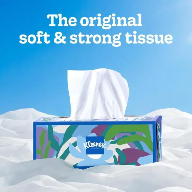 Alt view image 5 of 6 - Kleenex Trusted Care Facial Tissues, 3 Flat Boxes, 160 Tissues per Box