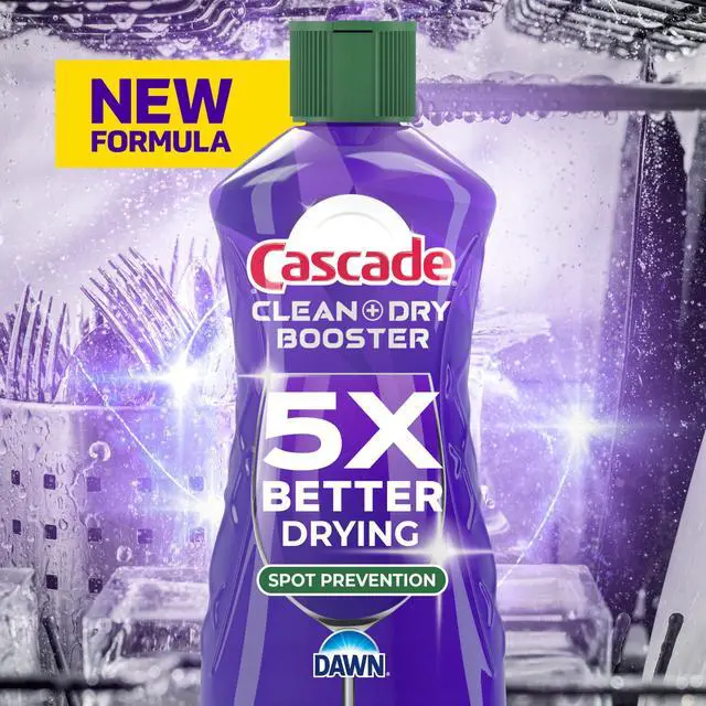 Alt view image 3 of 7 - Cascade Rinse Aid Clean & Dry Booster Dishwasher Rinse Aid Liquid for Spotless, Streak-Free Dishes, Works with Dishwasher Detergent, Dishwasher Gel, Pods, or Tablets, Powerful Dry Booster, 16 oz