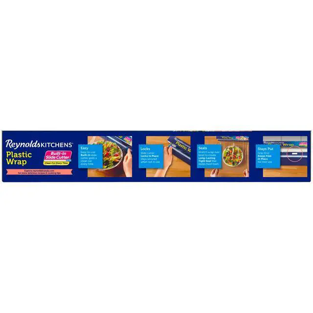 Alt view image 4 of 6 - Reynolds Kitchens Clear Plastic Wrap, Built-In Slide Cutter, 225sq ft