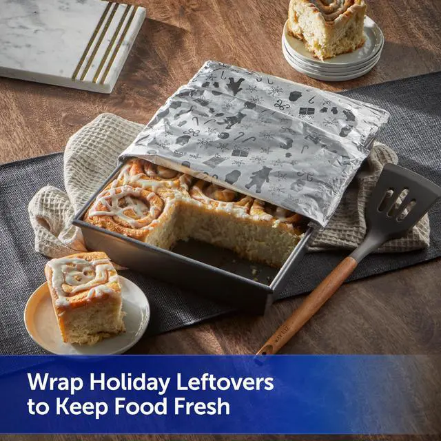 Alt view image 4 of 5 - Reynolds Wrap Fun Foil, Embossed Aluminum Foil Roll, Features a Limited-Edition Holiday Pattern for Wrapping Food Gifts and Covering Holiday Dishes, 8.33 Yards X 12 Inches, 25 Sq. Ft.