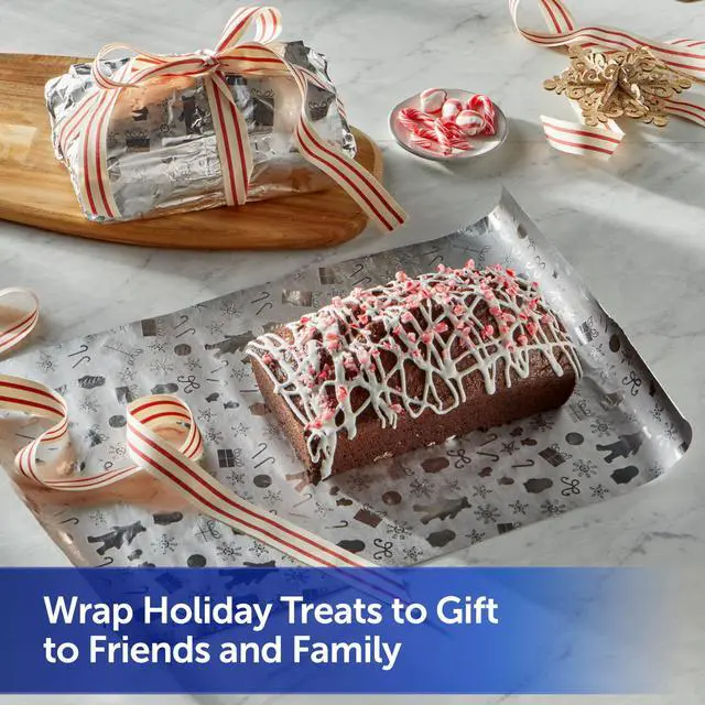 Alt view image 2 of 5 - Reynolds Wrap Fun Foil, Embossed Aluminum Foil Roll, Features a Limited-Edition Holiday Pattern for Wrapping Food Gifts and Covering Holiday Dishes, 8.33 Yards X 12 Inches, 25 Sq. Ft.