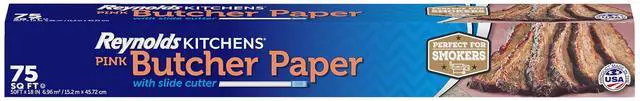 Main image of Reynolds Kitchens 18 Inch Pink Butcher Paper with Slide Cutter, 75sq ft