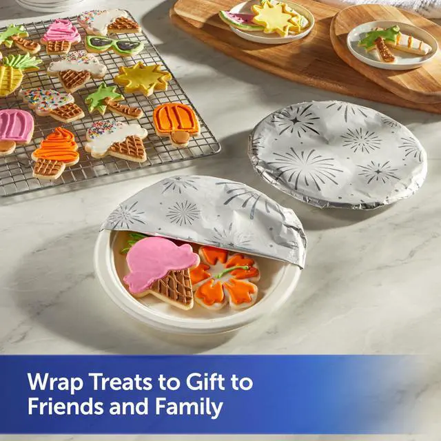Alt view image 3 of 5 - Reynolds Wrap Fun Foil with Festive Firework Pattern, Embossed Aluminum Foil Roll, Festive Embossed Foil for Covering Summer Dishes for BBQs, 25 Sq. Ft.
