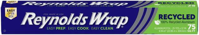 Main image of Reynolds Wrap Recycled Aluminum Foil Roll, Freezer Safe and Grill Safe Foil, Great for Foil Packets, 12 Inches Wide, 75 Total Sq. Ft.