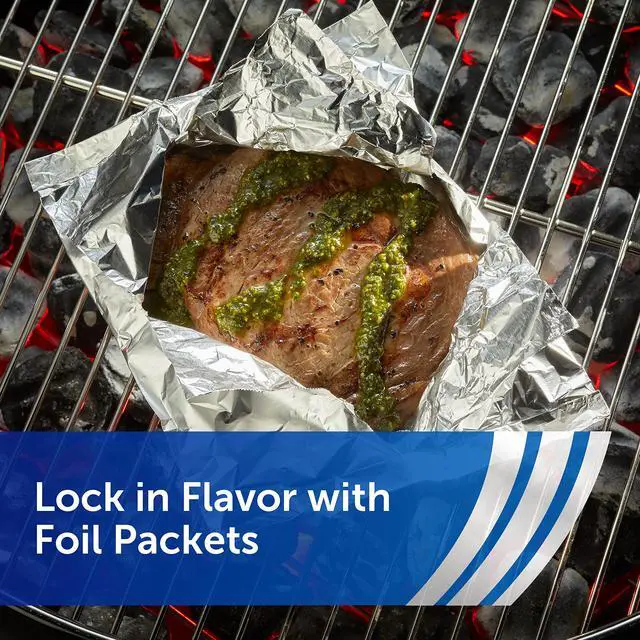 Alt view image 5 of 7 - Reynolds Wrap Recycled Aluminum Foil Roll, Freezer Safe and Grill Safe Foil, Great for Foil Packets, 12 Inches Wide, 75 Total Sq. Ft.