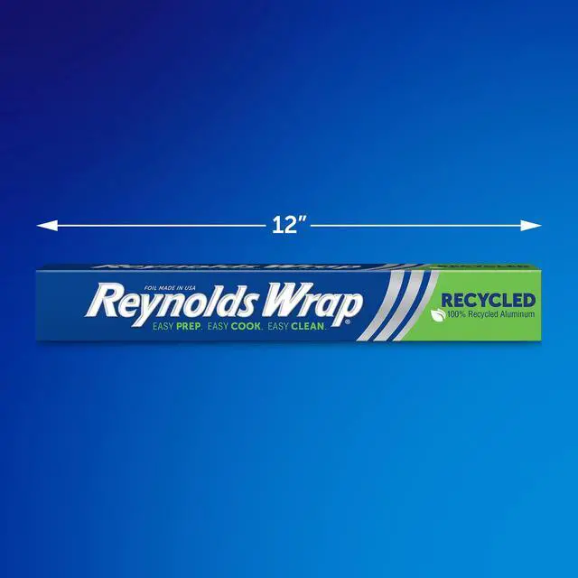 Alt view image 2 of 7 - Reynolds Wrap Recycled Aluminum Foil Roll, Freezer Safe and Grill Safe Foil, Great for Foil Packets, 12 Inches Wide, 75 Total Sq. Ft.