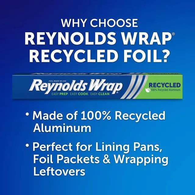 Alt view image 7 of 7 - Reynolds Wrap Recycled Aluminum Foil Roll, Freezer Safe and Grill Safe Foil, Great for Foil Packets, 12 Inches Wide, 75 Total Sq. Ft.