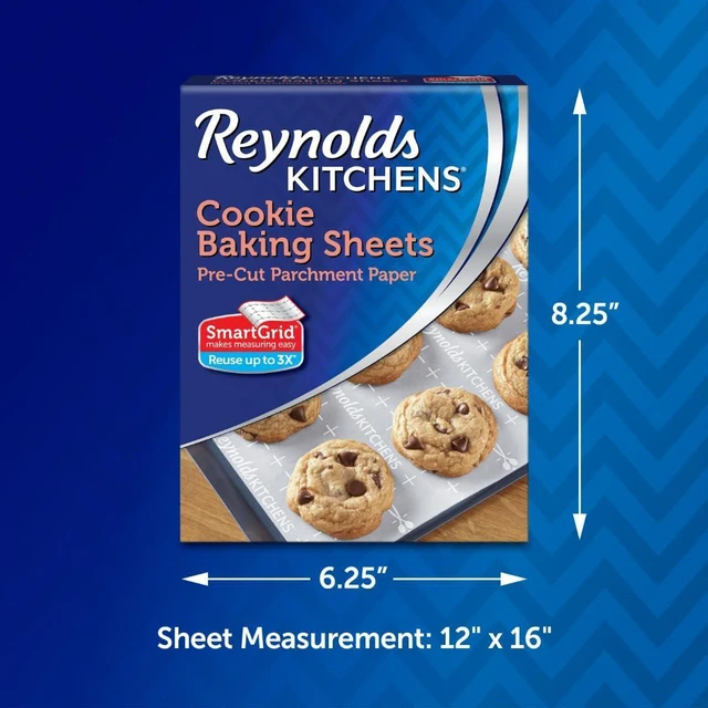 Alt view image 4 of 6 - Reynolds Kitchens Pre-Cut Parchment Paper Cookie Baking Sheets, 22ct