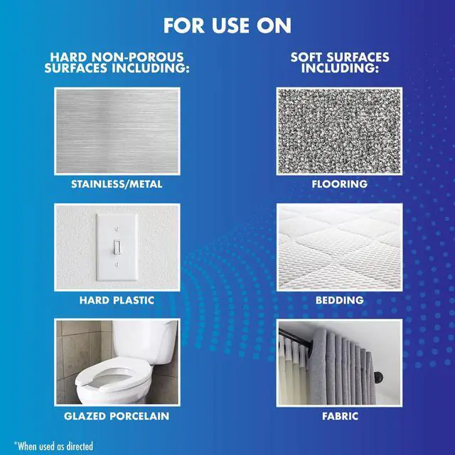 Alt view image 3 of 6 - Lysol Disinfectant Spray, Household Essential Cleaning Supplies, Multi-Purpose Room Spray, Antibacterial Sanitizer Spray, Upholstery Deodorizer, Home and Bathroom, Crisp Linen,19 Fl Oz