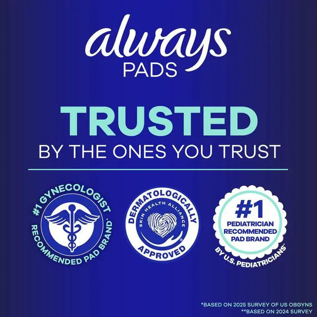 Alt view image 5 of 6 - Always Maxi Overnight Pads with Wings for Women, Size 4, Overnight Absorbency, Unscented, 33 Count
