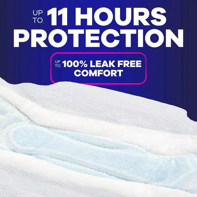 Alt view image 3 of 6 - Always Maxi Overnight Pads with Wings for Women, Size 4, Overnight Absorbency, Unscented, 33 Count