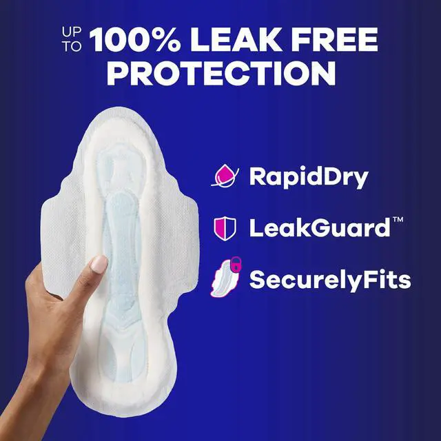 Alt view image 2 of 6 - Always Maxi Overnight Pads with Wings for Women, Size 4, Overnight Absorbency, Unscented, 33 Count