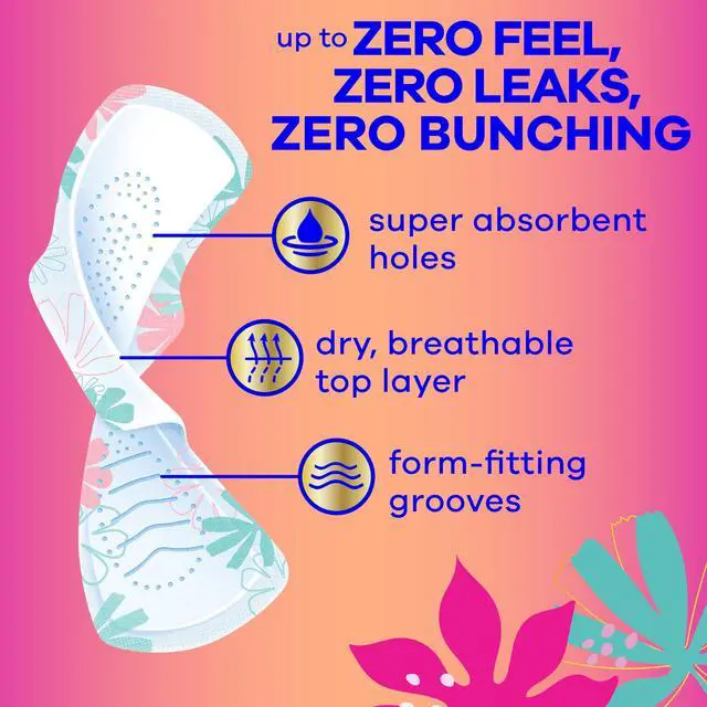 Alt view image 2 of 6 - Always Radiant Teen Feminine Pads for Women, Size 1 Regular Absorbency, with Wings, Unscented, 14 Count