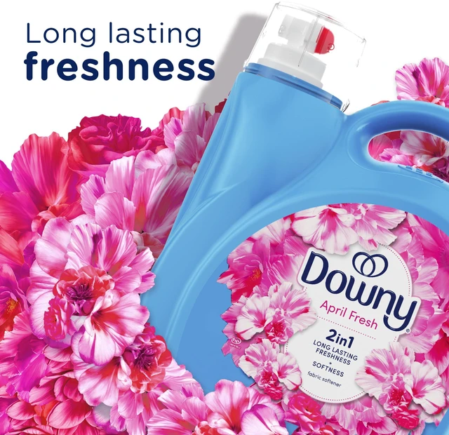 Alt view image 3 of 7 - Downy 2 in 1 Liquid Fabric Softener, April Fresh, 44 fl oz, 60 Loads, Fabric Conditioner Liquid Provides Softness and Freshness for Fabrics