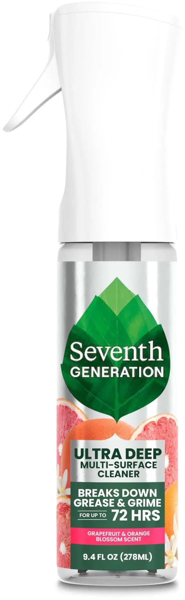 Main image of Seventh Generation Ultra Deep Probiotic Multi Surface Cleaner, 9.4 Fl Oz, Grapefruit & Orange, 80% USDA Biobased All Purpose Cleaning Spray, Breaks Down Tough Grease & Grime, Safe for Kids & Pets