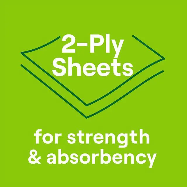 Alt view image 6 of 6 - Seventh Generation 100% Recycled Paper Towels, 2 Regular Rolls, 140 2-Ply Sheets (White) Strong & Absorbent Paper towels for Kitchen, Bathroom & Everyday Cleaning, Whitened Without Chlorine Bleach