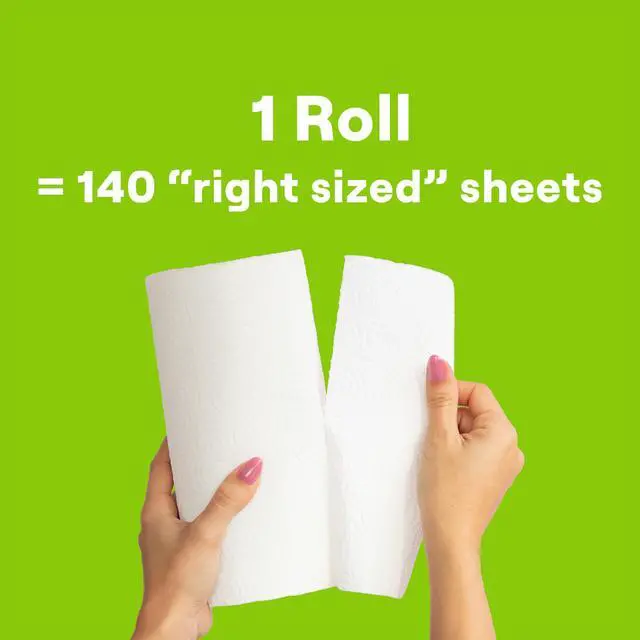 Alt view image 4 of 6 - Seventh Generation 100% Recycled Paper Towels, 2 Regular Rolls, 140 2-Ply Sheets (White) Strong & Absorbent Paper towels for Kitchen, Bathroom & Everyday Cleaning, Whitened Without Chlorine Bleach