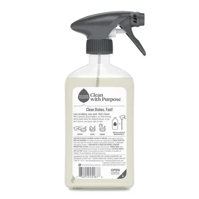 Alt view image 3 of 6 - Seventh Generation Power+ Foaming Dish Spray Dishwashing soap Honey Crisp Apple Cuts Grease 16 oz