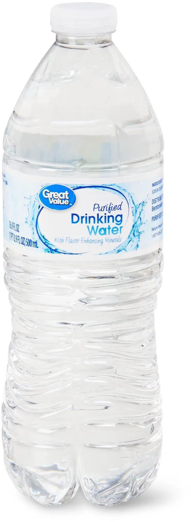 Alt view image 5 of 6 - Great Value Purified Drinking Water, 16.9 fl oz, 24 Count