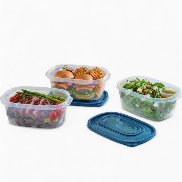 Alt view image 3 of 6 - Mainstays Semi Durable 8-Cup Plastic Food Storage Container Set, 3 Pack