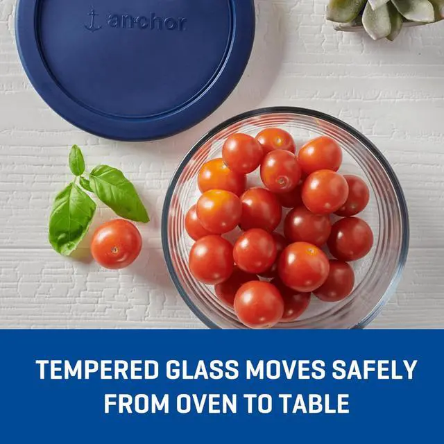 Alt view image 5 of 6 - (2 pack) Anchor Hocking Glass Food Storage Container with Lid, 4 Cup Round