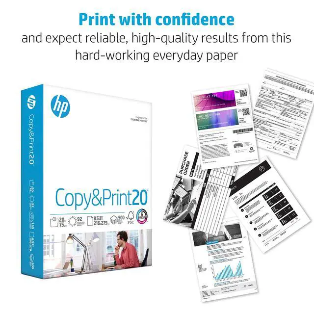 Alt view image 5 of 6 - HP Printer Paper 8.5 x 11 Inches 20lb Copy & Print 1 Ream 500 Sheets 92 Bright FSC Certified 200060
